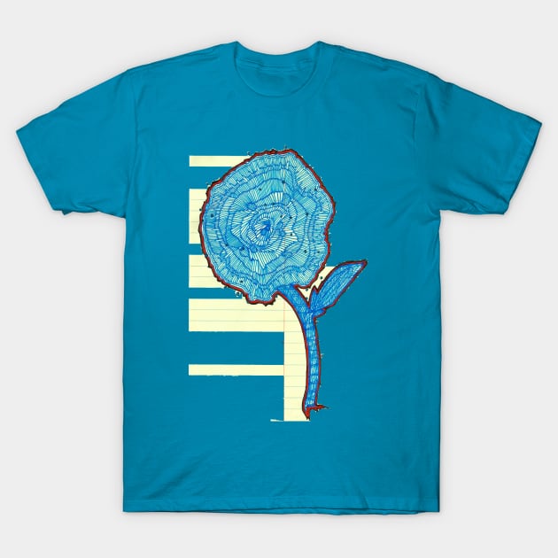 Upsidedown Carnation Blue T-Shirt by hh5art